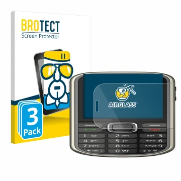 Parte frontale di una confezione del prodotto con il logo del marchio BROTECT. Accanto è raffigurato il dispositivo Nokia 3720