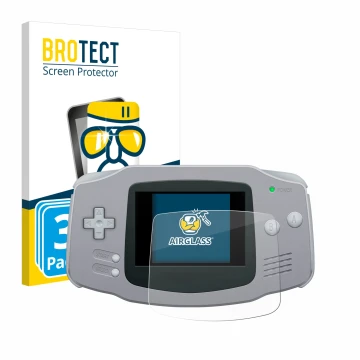Parte frontale di una confezione del prodotto con il logo del marchio BROTECT. Accanto è raffigurato il dispositivo Nintendo G