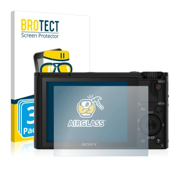 Parte frontale di una confezione del prodotto con il logo del marchio BROTECT. Accanto è raffigurato il dispositivo Sony Cyber