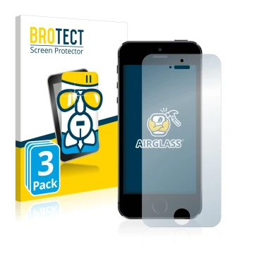 Parte frontale di una confezione del prodotto con il logo del marchio BROTECT. Accanto è raffigurato il dispositivo Apple iPho