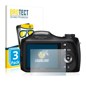 Parte frontale di una confezione del prodotto con il logo del marchio BROTECT. Accanto è raffigurato il dispositivo Sony Cyber