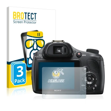 Parte frontale di una confezione del prodotto con il logo del marchio BROTECT. Accanto è raffigurato il dispositivo Sony Cyber