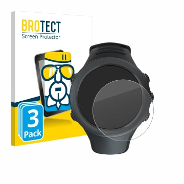 Parte frontale di una confezione del prodotto con il logo del marchio BROTECT. Accanto è raffigurato il dispositivo Suunto Amb