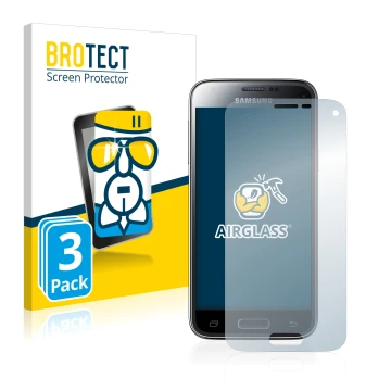 Parte frontale di una confezione del prodotto con il logo del marchio BROTECT. Accanto è raffigurato il dispositivo Samsung Ga
