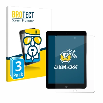 Parte frontale di una confezione del prodotto con il logo del marchio BROTECT. Accanto è raffigurato il dispositivo Apple iPad