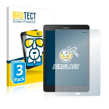 Parte frontale di una confezione del prodotto con il logo del marchio BROTECT. Accanto è raffigurato il dispositivo Samsung Ga