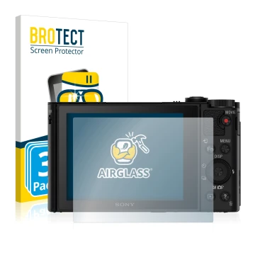 Parte frontale di una confezione del prodotto con il logo del marchio BROTECT. Accanto è raffigurato il dispositivo Sony Cyber