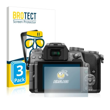 Parte frontale di una confezione del prodotto con il logo del marchio BROTECT. Accanto è raffigurato il dispositivo Panasonic 