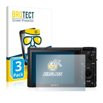Parte frontale di una confezione del prodotto con il logo del marchio BROTECT. Accanto è raffigurato il dispositivo Sony Cyber