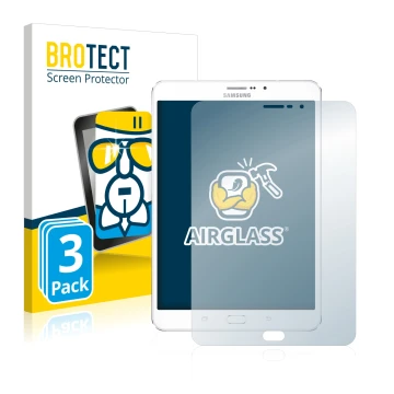 Parte frontale di una confezione del prodotto con il logo del marchio BROTECT. Accanto è raffigurato il dispositivo Samsung Ga