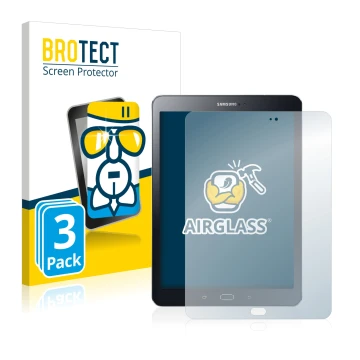 Parte frontale di una confezione del prodotto con il logo del marchio BROTECT. Accanto è raffigurato il dispositivo Samsung Ga