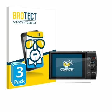 Parte frontale di una confezione del prodotto con il logo del marchio BROTECT. Accanto è raffigurato il dispositivo Canon Digi