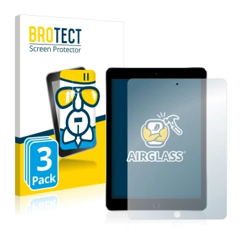 Parte frontale di una confezione del prodotto con il logo del marchio BROTECT. Accanto è raffigurato il dispositivo Apple iPad