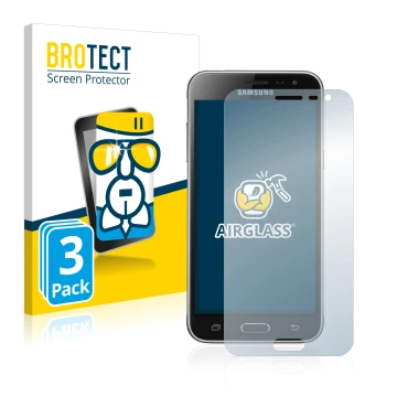 Parte frontale di una confezione del prodotto con il logo del marchio BROTECT. Accanto è raffigurato il dispositivo Samsung Ga