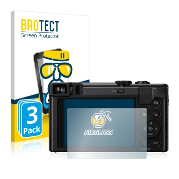 Parte frontale di una confezione del prodotto con il logo del marchio BROTECT. Accanto è raffigurato il dispositivo Panasonic 