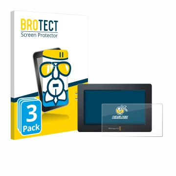 Parte frontale di una confezione del prodotto con il logo del marchio BROTECT. Accanto è raffigurato il dispositivo Blackmagic