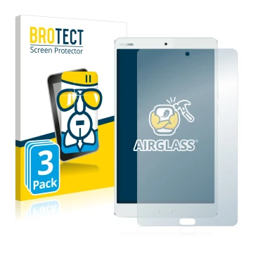 Parte frontale di una confezione del prodotto con il logo del marchio BROTECT. Accanto è raffigurato il dispositivo Huawei Med