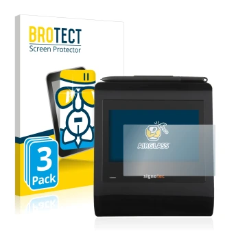 Parte frontale di una confezione del prodotto con il logo del marchio BROTECT. Accanto è raffigurato il dispositivo Signotec S
