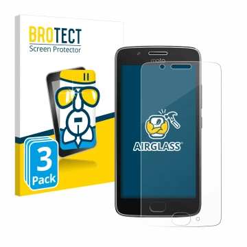 Parte frontale di una confezione del prodotto con il logo del marchio BROTECT. Accanto è raffigurato il dispositivo Motorola M