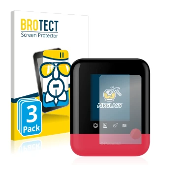 Parte frontale di una confezione del prodotto con il logo del marchio BROTECT. Accanto è raffigurato il dispositivo Polaroid P