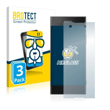 Parte frontale di una confezione del prodotto con il logo del marchio BROTECT. Accanto è raffigurato il dispositivo Sony Xperi