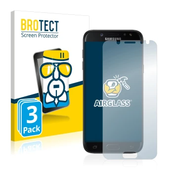 Parte frontale di una confezione del prodotto con il logo del marchio BROTECT. Accanto è raffigurato il dispositivo Samsung Ga