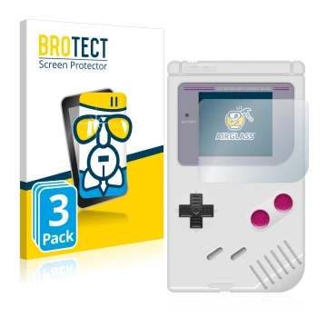 Parte frontale di una confezione del prodotto con il logo del marchio BROTECT. Accanto è raffigurato il dispositivo Nintendo G