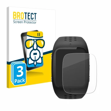 Parte frontale di una confezione del prodotto con il logo del marchio BROTECT. Accanto è raffigurato il dispositivo Polar M430