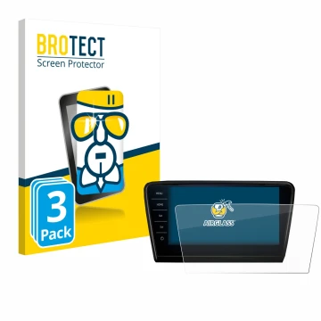 Parte frontale di una confezione del prodotto con il logo del marchio BROTECT. Accanto è raffigurato il dispositivo Skoda Octa