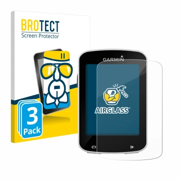 Parte frontale di una confezione del prodotto con il logo del marchio BROTECT. Accanto è raffigurato il dispositivo Garmin Edg