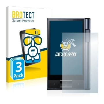 Parte frontale di una confezione del prodotto con il logo del marchio BROTECT. Accanto è raffigurato il dispositivo Astell&Ker