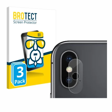 Parte frontale di una confezione del prodotto con il logo del marchio BROTECT. Accanto è raffigurato il dispositivo Apple iPho