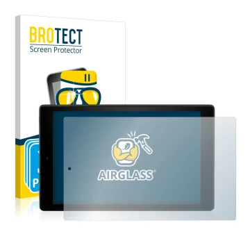 Parte frontale di una confezione del prodotto con il logo del marchio BROTECT. Accanto è raffigurato il dispositivo Amazon Fir