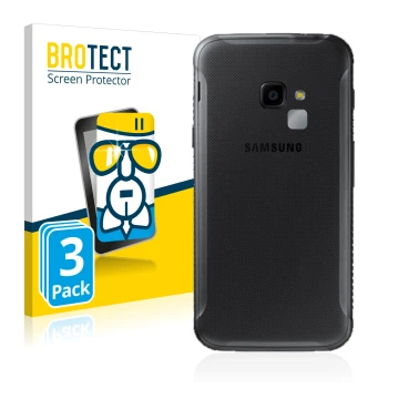 Parte frontale di una confezione del prodotto con il logo del marchio BROTECT. Accanto è raffigurato il dispositivo Samsung Ga