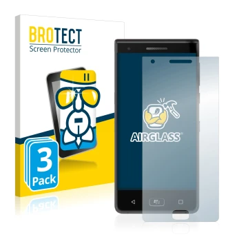 Parte frontale di una confezione del prodotto con il logo del marchio BROTECT. Accanto è raffigurato il dispositivo BlackBerry