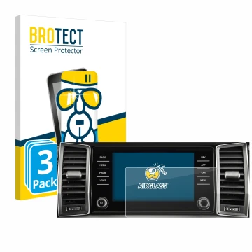 Parte frontale di una confezione del prodotto con il logo del marchio BROTECT. Accanto è raffigurato il dispositivo Skoda Colu