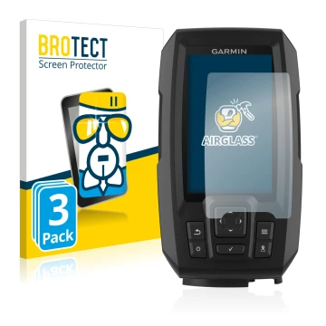 Parte frontale di una confezione del prodotto con il logo del marchio BROTECT. Accanto è raffigurato il dispositivo Garmin Str