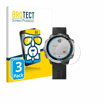 Parte frontale di una confezione del prodotto con il logo del marchio BROTECT. Accanto è raffigurato il dispositivo Garmin For