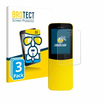 Parte frontale di una confezione del prodotto con il logo del marchio BROTECT. Accanto è raffigurato il dispositivo Nokia 8110