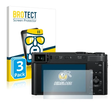 Parte frontale di una confezione del prodotto con il logo del marchio BROTECT. Accanto è raffigurato il dispositivo Panasonic 