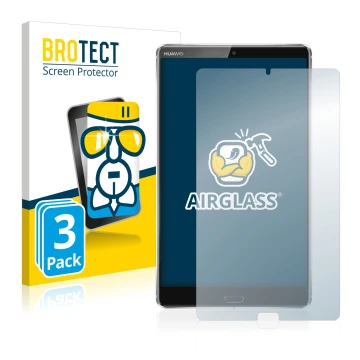 Parte frontale di una confezione del prodotto con il logo del marchio BROTECT. Accanto è raffigurato il dispositivo Huawei Med