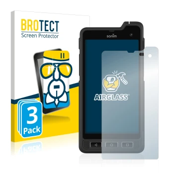 Parte frontale di una confezione del prodotto con il logo del marchio BROTECT. Accanto è raffigurato il dispositivo Sonim XP8 