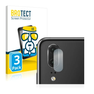 Parte frontale di una confezione del prodotto con il logo del marchio BROTECT. Accanto è raffigurato il dispositivo Huawei P20