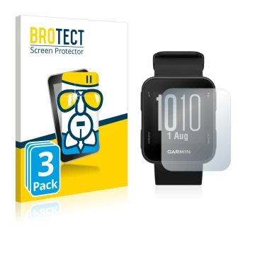 Parte frontale di una confezione del prodotto con il logo del marchio BROTECT. Accanto è raffigurato il dispositivo Garmin App