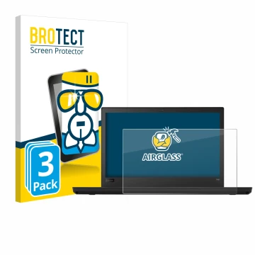 Parte frontale di una confezione del prodotto con il logo del marchio BROTECT. Accanto è raffigurato il dispositivo Lenovo Thi