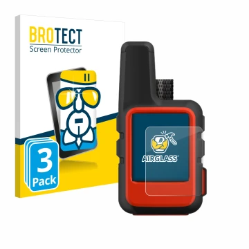 Parte frontale di una confezione del prodotto con il logo del marchio BROTECT. Accanto è raffigurato il dispositivo Garmin inR