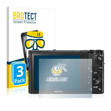 Parte frontale di una confezione del prodotto con il logo del marchio BROTECT. Accanto è raffigurato il dispositivo Sony Cyber