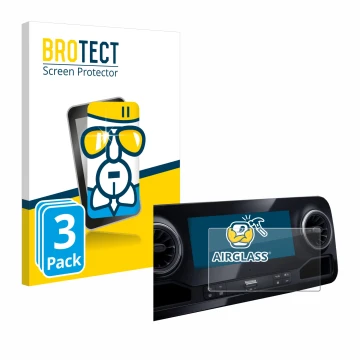 Parte frontale di una confezione del prodotto con il logo del marchio BROTECT. Accanto è raffigurato il dispositivo Mercedes-B