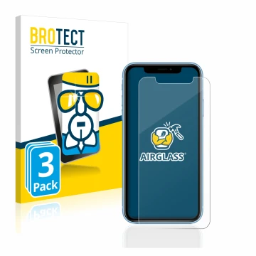 Parte frontale di una confezione del prodotto con il logo del marchio BROTECT. Accanto è raffigurato il dispositivo Apple iPho