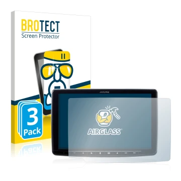 Parte frontale di una confezione del prodotto con il logo del marchio BROTECT. Accanto è raffigurato il dispositivo Alpine iLX